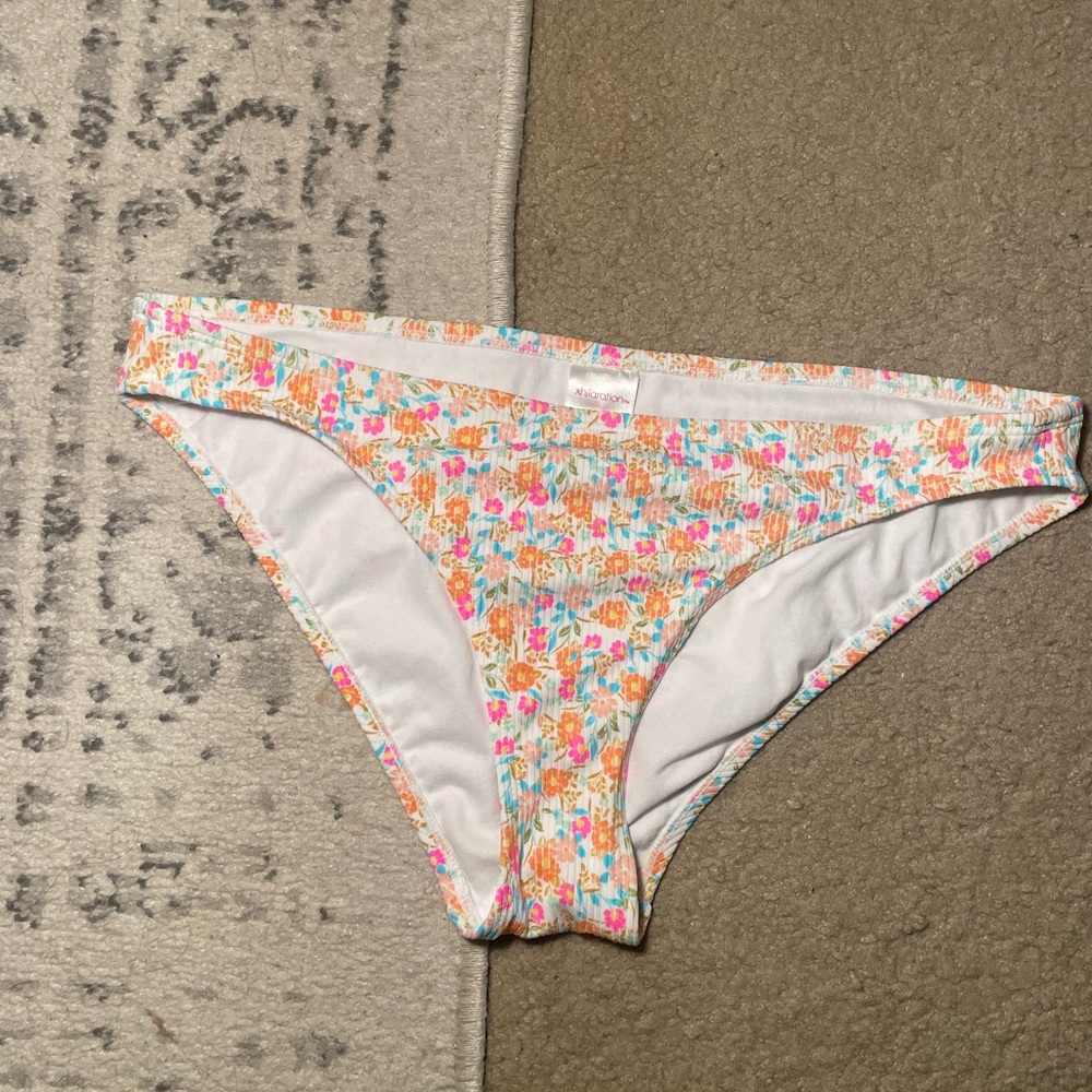 XHILARATION 🌸💐 Vibrant Floral ribbed Bikini Bottoms